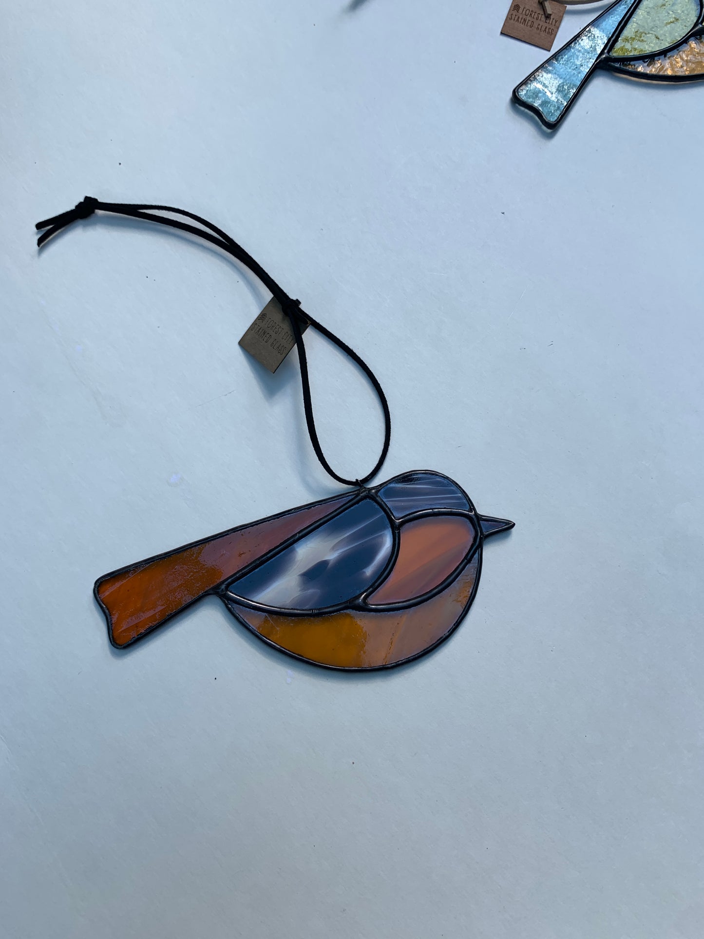 Colorful Bird Friend •Amber Orange, Mustard, Black, White