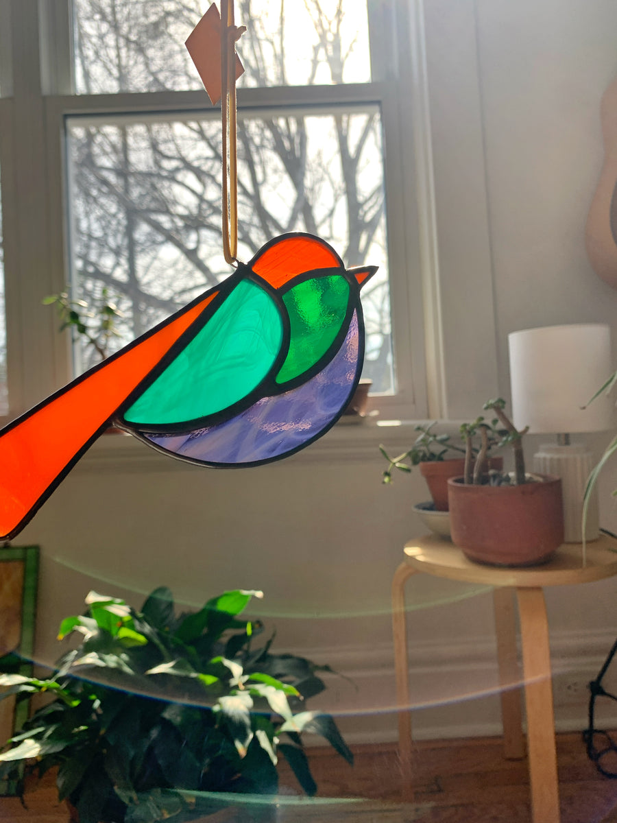 Colorful Bird Friend • XI Forest City Stained Glass