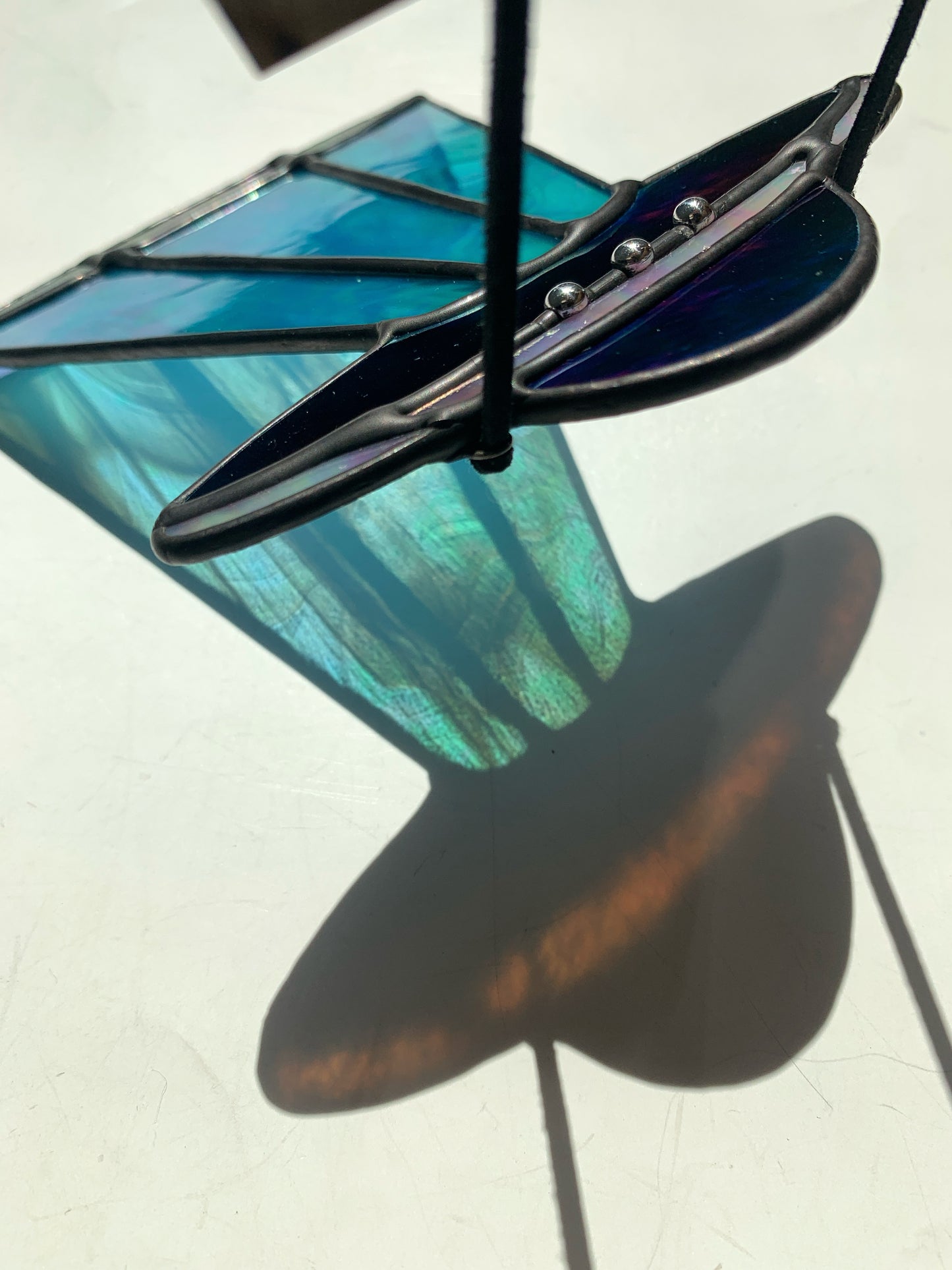 UFO • Iridescent Black + Wispy Turquoise