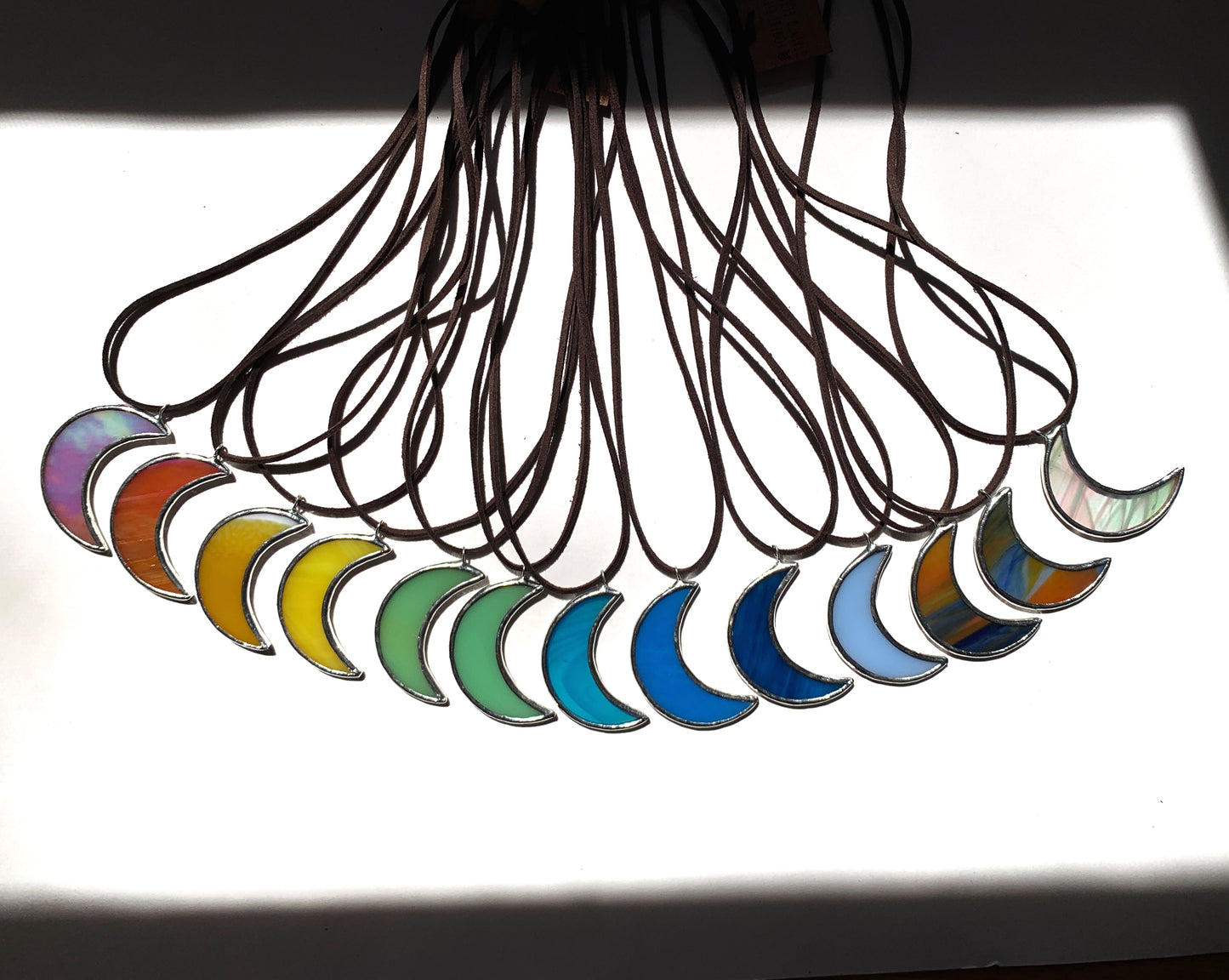 Moon Pendant (Lead-Free) • Iridescent Persimmon