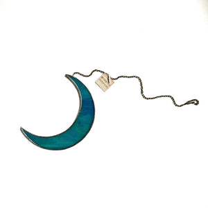 Crescent Moon • Iridescent Wispy Turquoise