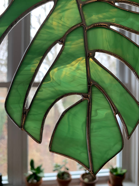 Monstera Leaf  • Wispy Mint Green