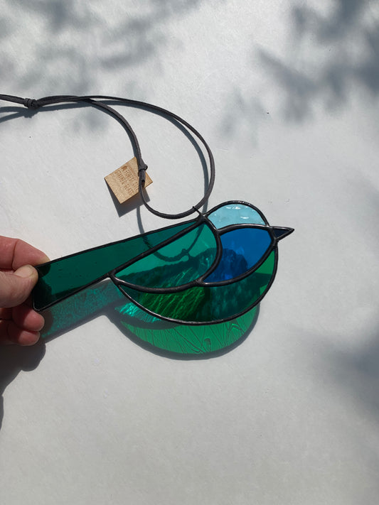 Colorful Bird Friend • Green + Blue