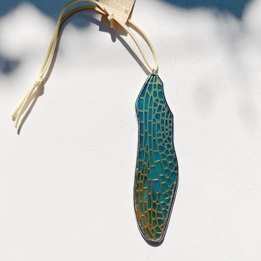 Dragonfly Forewing • Iridescent Wispy Teal