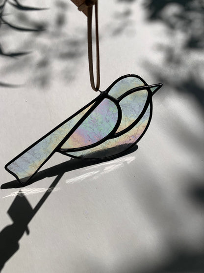 Colorful Bird Friend • Iridescent Etched Clear