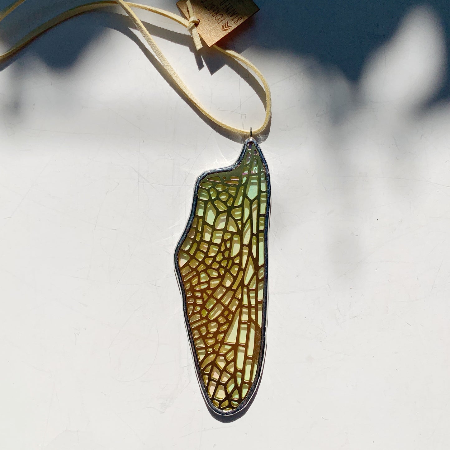 Dragonfly Hindwing • Iridescent Etched Clear
