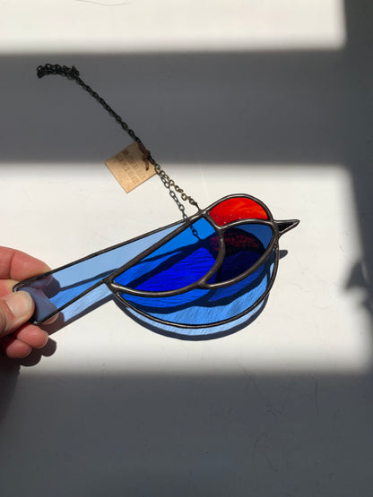Colorful Bird Friend • Blue + Red