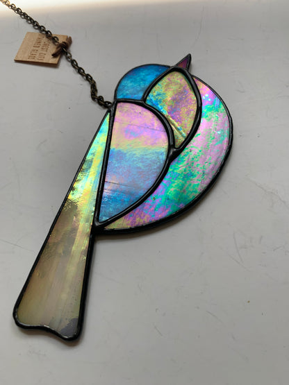 Colorful Bird Friend • Iridescent Blue + Grass Green