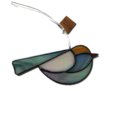 Colorful Bird Friend • Iridescent Peach, Lilac, Grey