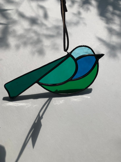 Colorful Bird Friend • Green + Blue