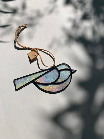 Colorful Bird Friend • Iridescent Etched Clear