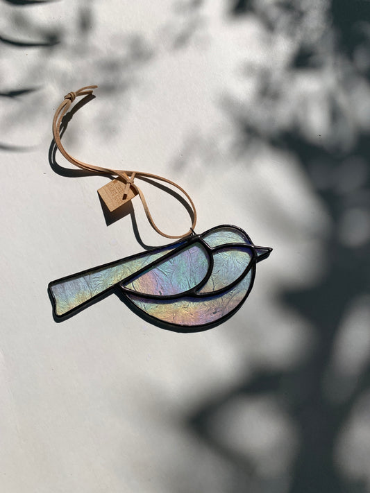 Colorful Bird Friend • Iridescent Etched Clear