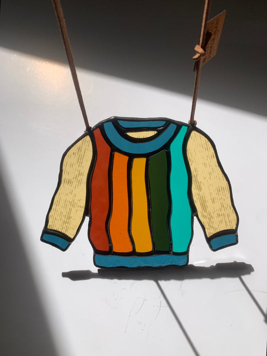 Sweater • Light Yellow Cord, Rainbow