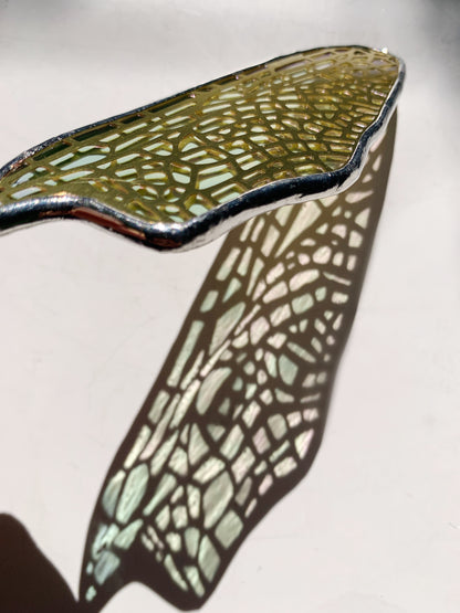 Dragonfly Hindwing • Iridescent Etched Clear