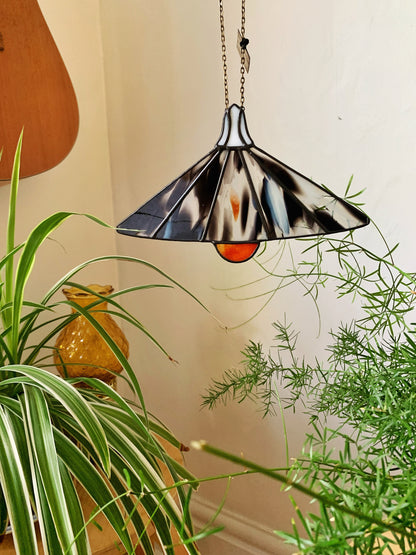 Pendant Light • Black, White, Burnt Orange