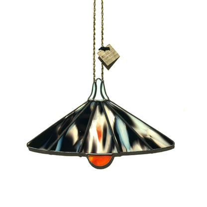 Pendant Light • Black, White, Burnt Orange