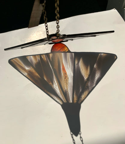 Pendant Light • Black, White, Burnt Orange