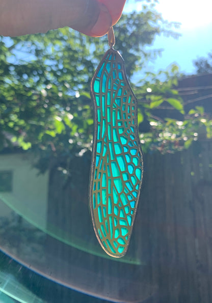 Dragonfly Forewing • Iridescent Wispy Teal