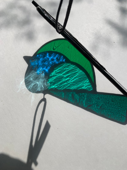 Colorful Bird Friend • Green + Blue
