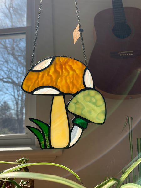 Mushrooms • Textured Yellow + Mottled Mint