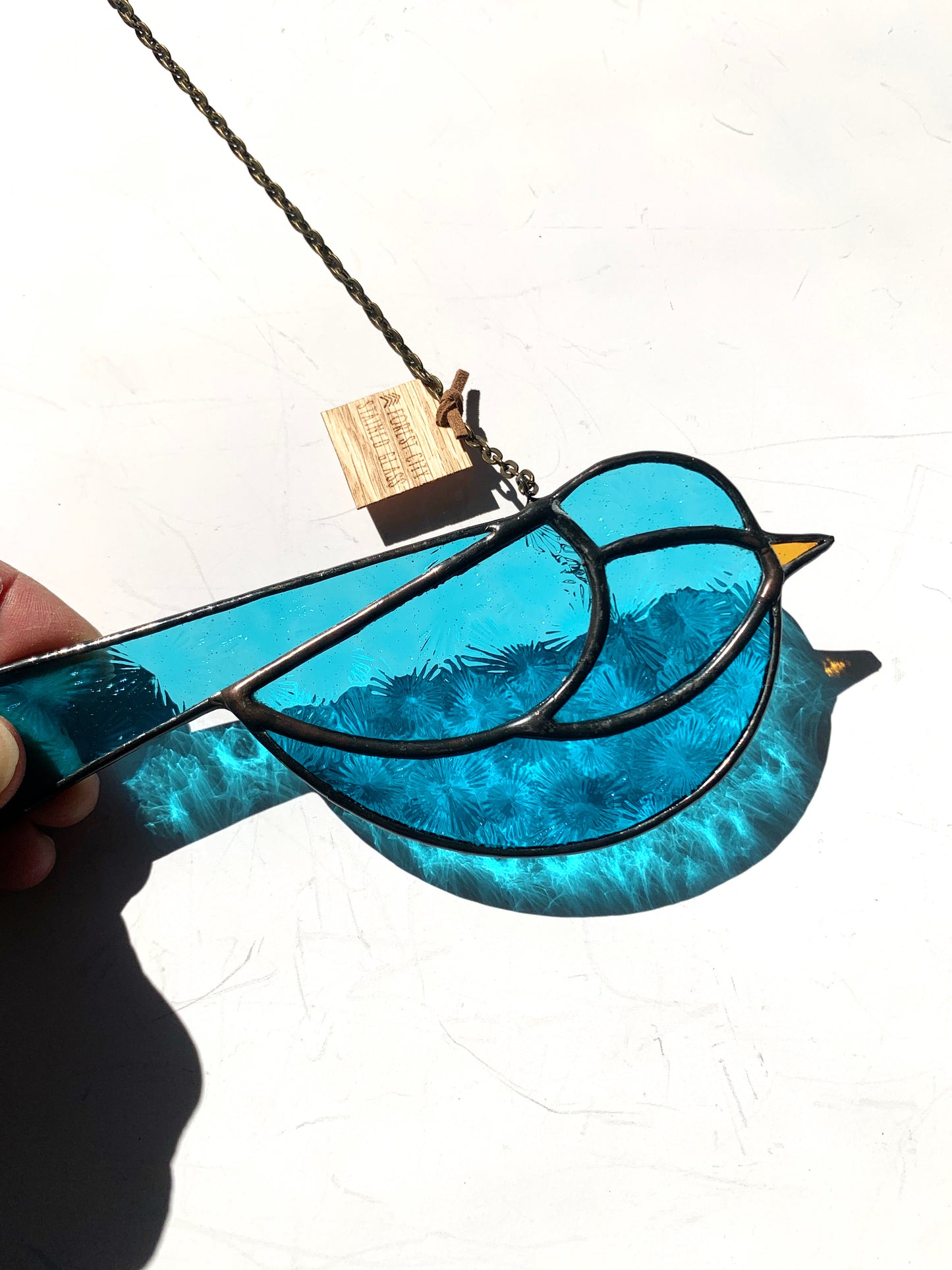 Colorful Bird Friend • Blue Flowers
