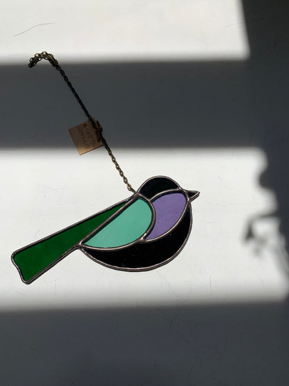 Colorful Bird Friend • Plum + Forest Green