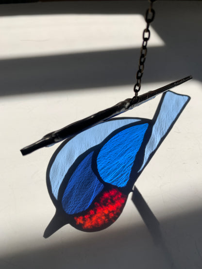 Colorful Bird Friend • Blue + Red