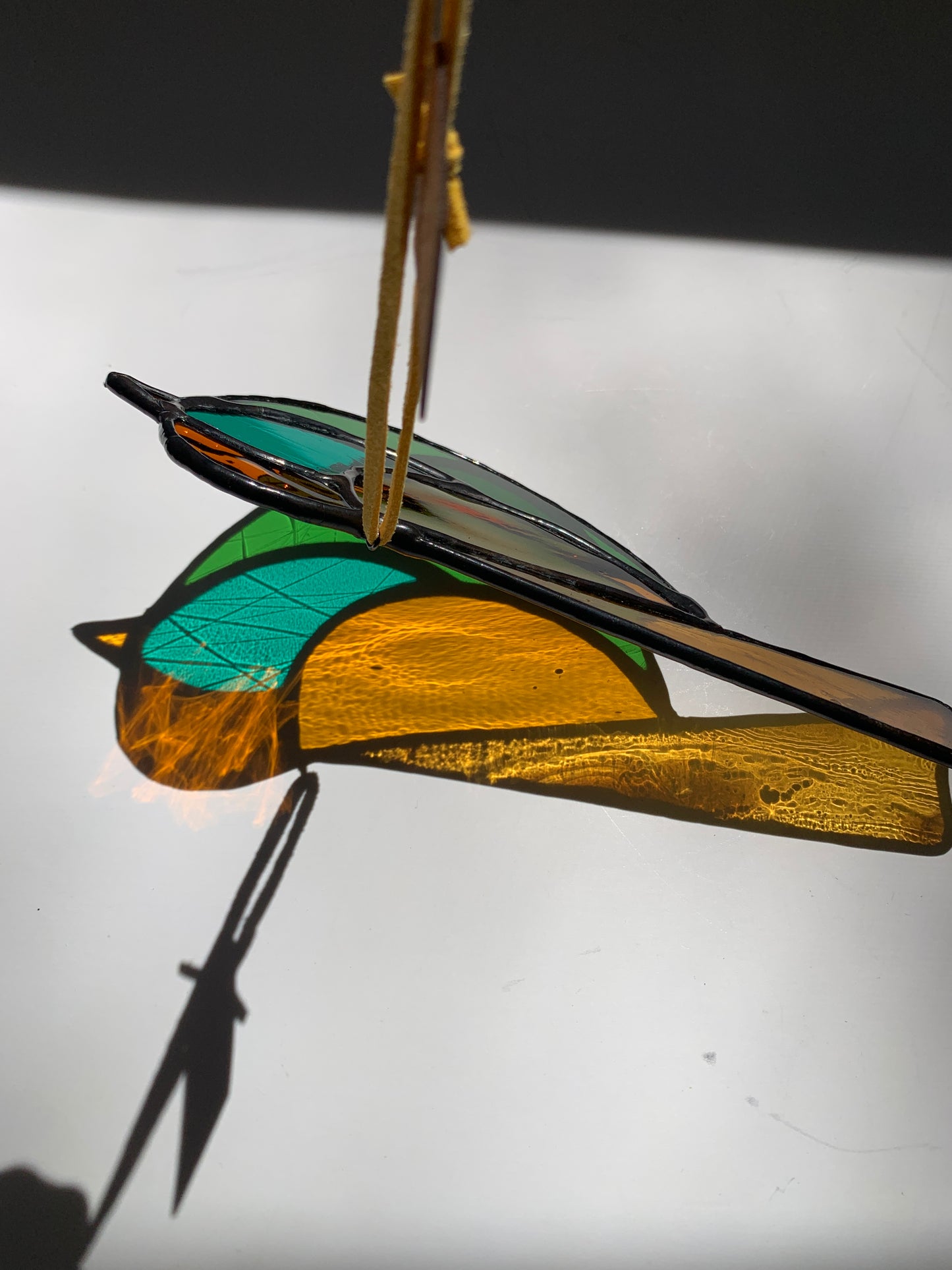 Colorful Bird Friend • Aqua, Amber Orange, Teal, Mustard
