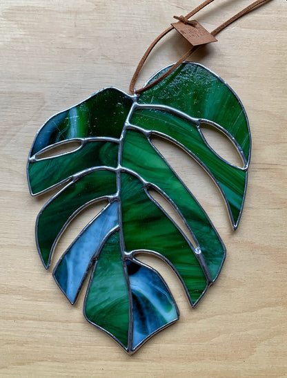 Monstera Leaf  • Iridescent Green