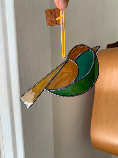 Colorful Bird Friend • Aqua, Amber Orange, Teal, Mustard