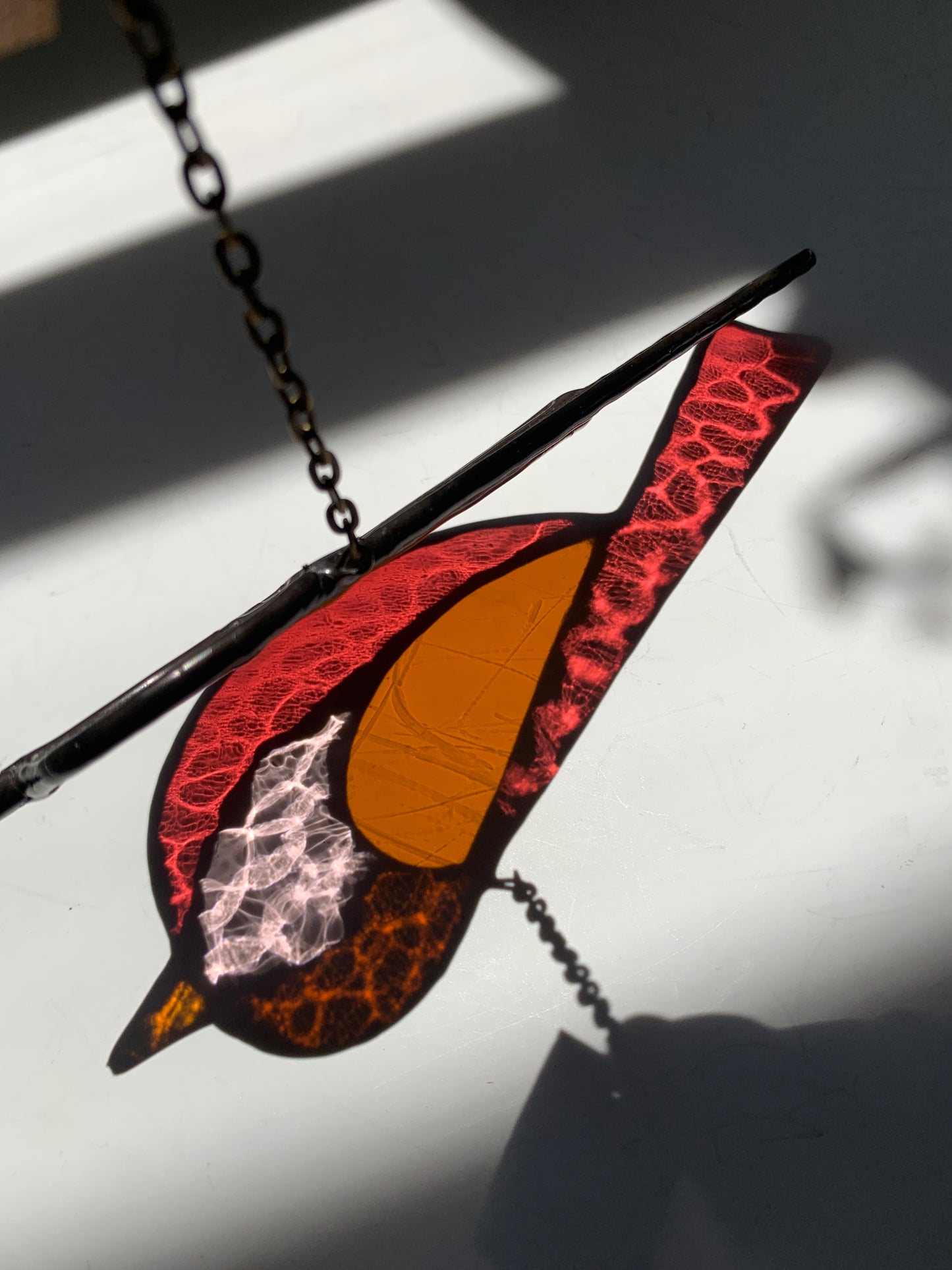 Colorful Bird Friend • Pink + Amber Orange