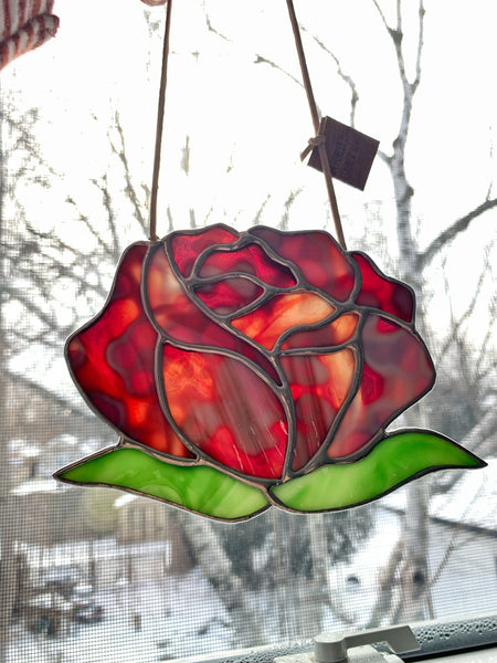 Rose in Mottled Crimson