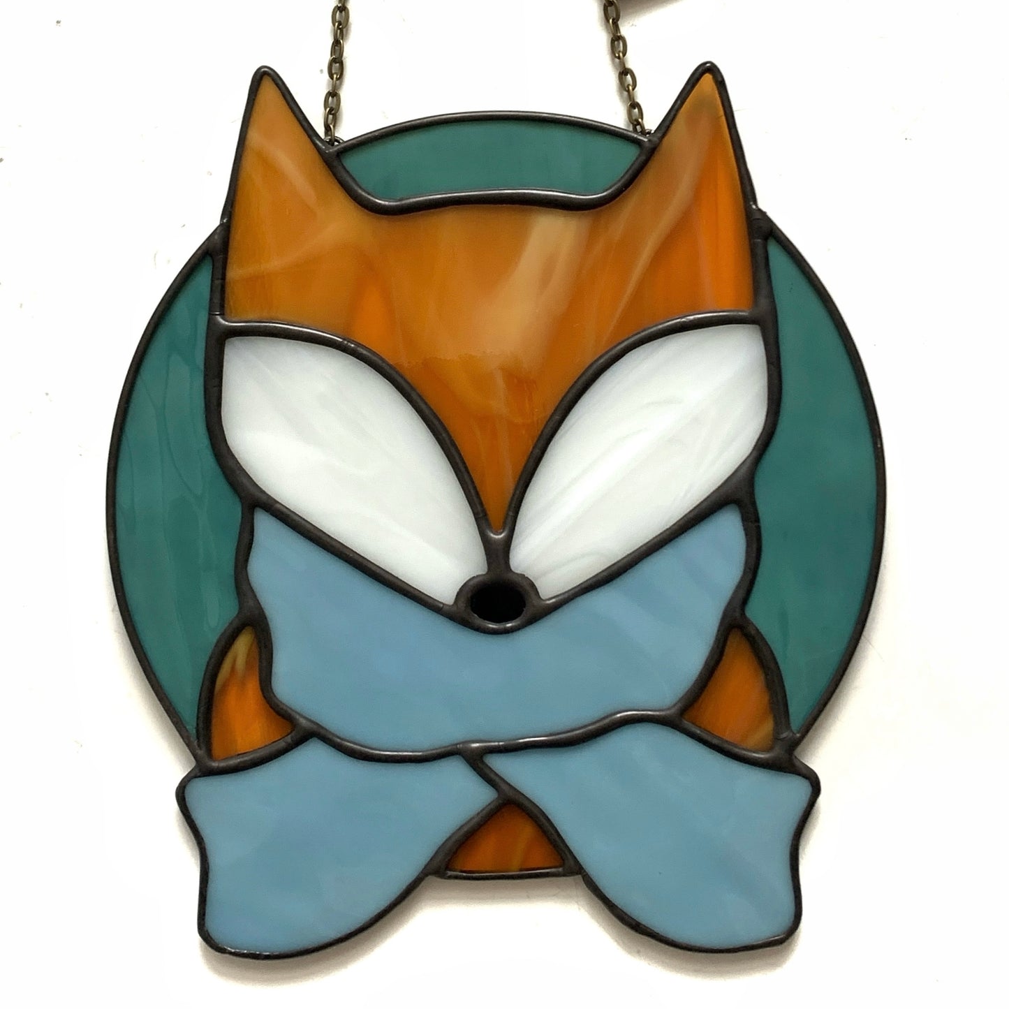 Woodland Fox in Sky Blue Scarf