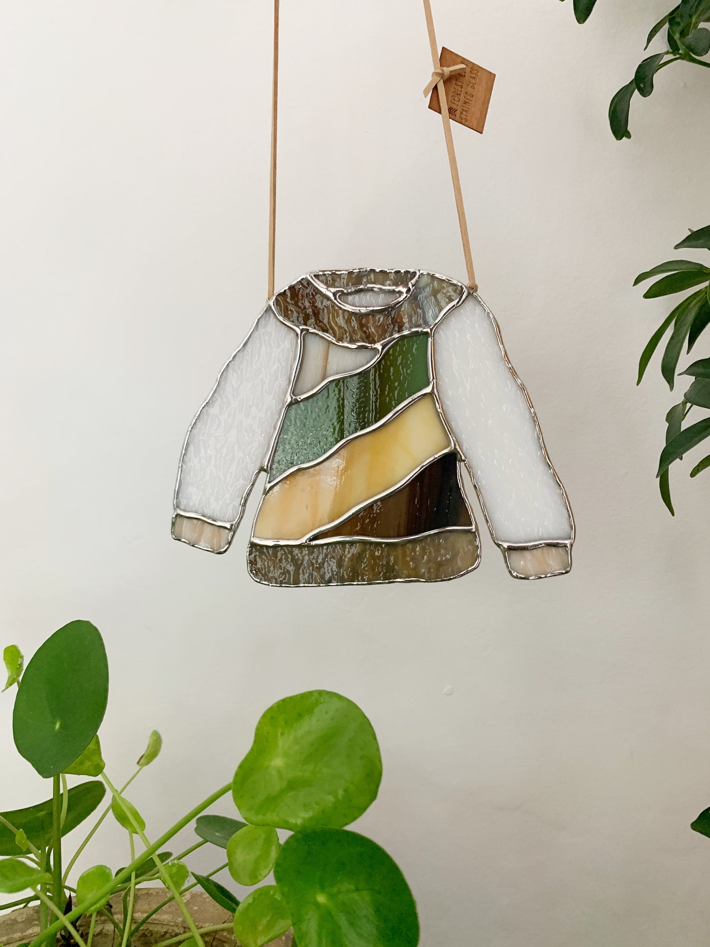 Sweater • Ruffled White, Forest Green, Neutrals