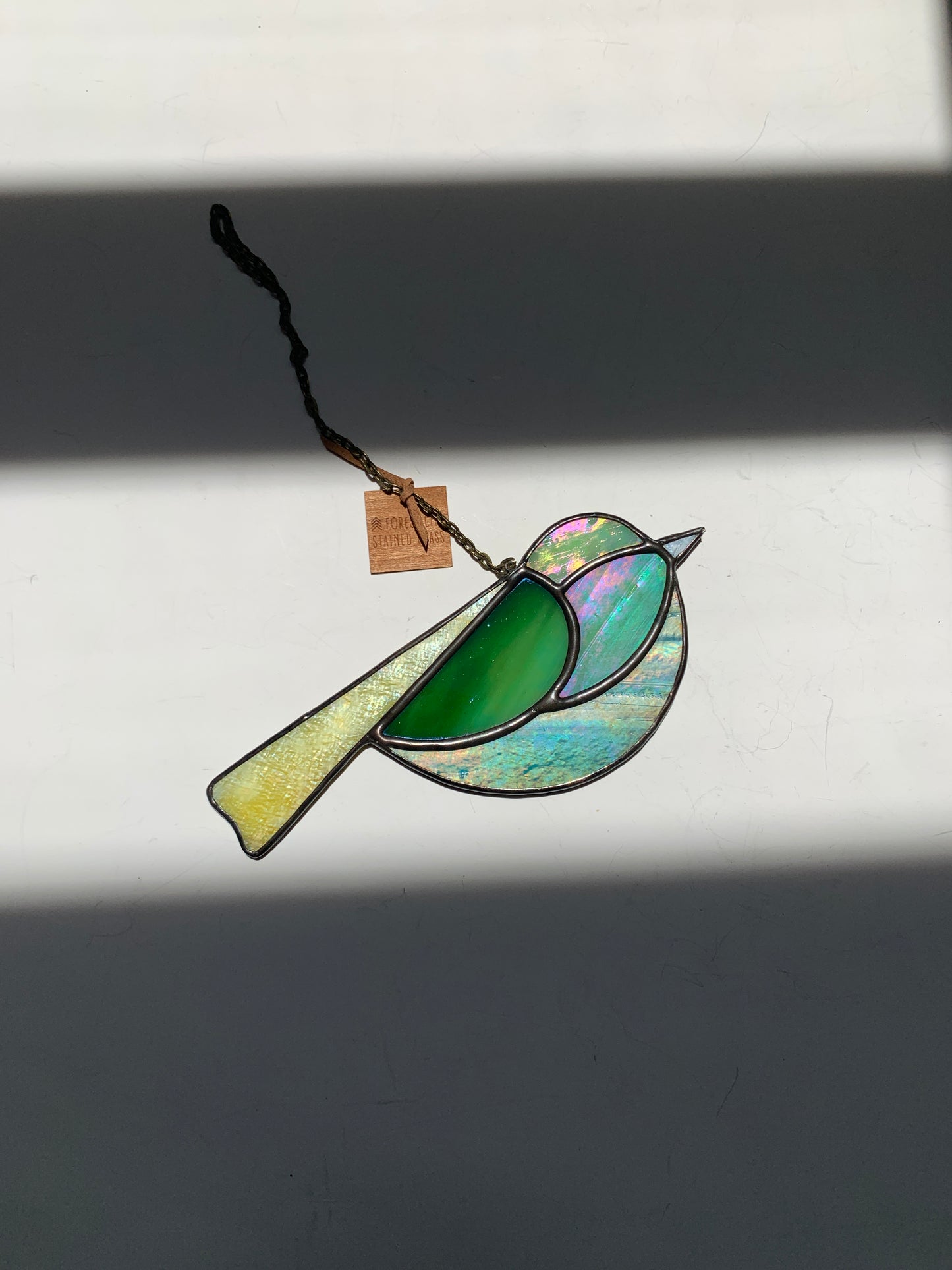 Colorful Bird Friend • Iridescent Blue + Green + Yellow