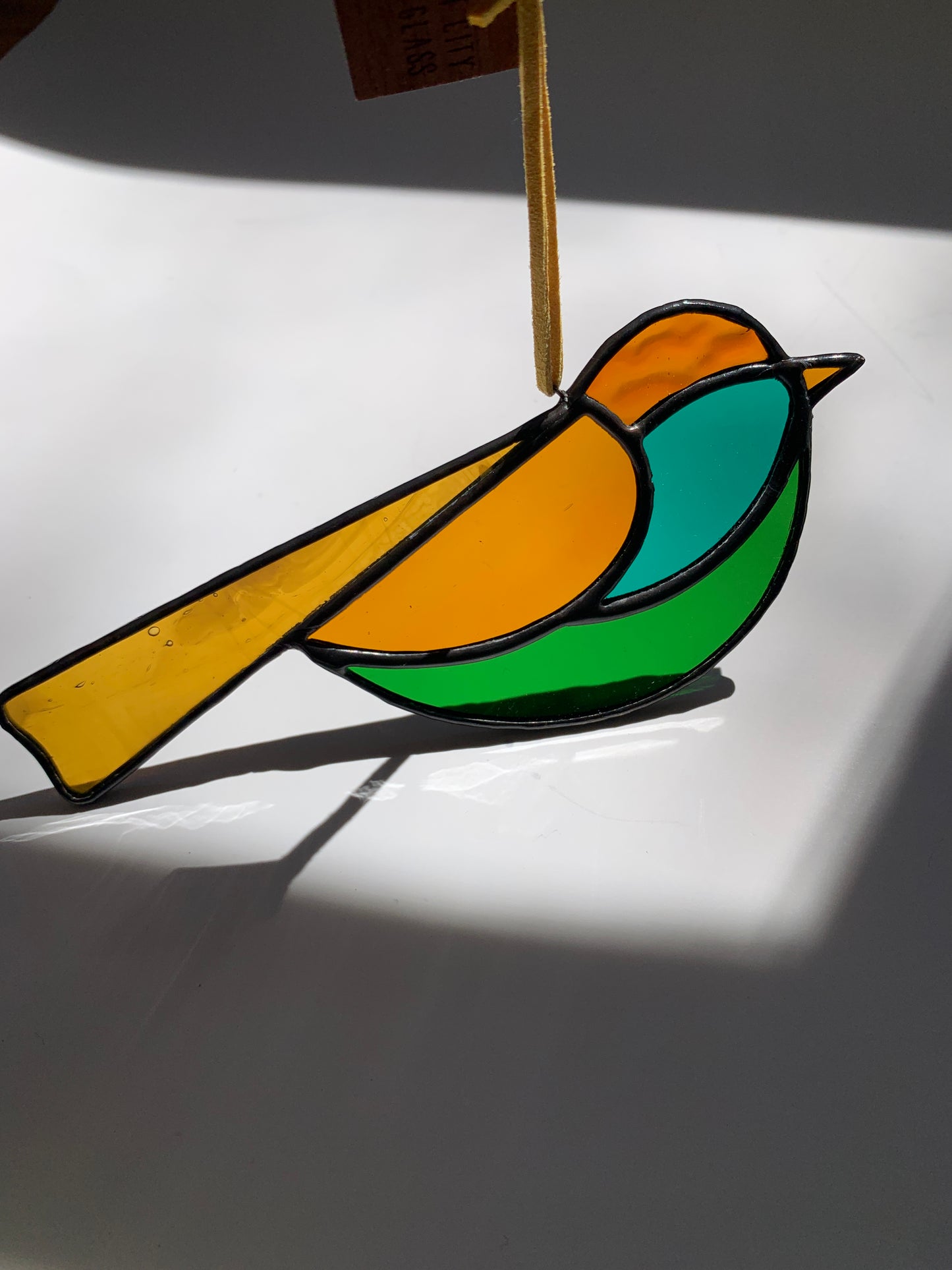 Colorful Bird Friend • Aqua, Amber Orange, Teal, Mustard