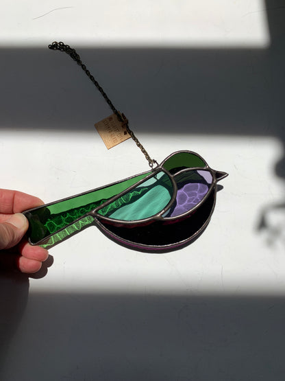 Colorful Bird Friend • Plum + Forest Green