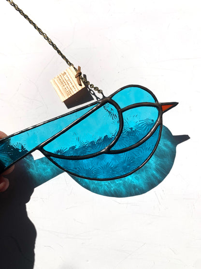 Colorful Bird Friend • Blue Flowers II