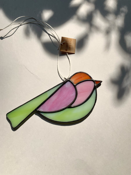 Colorful Bird Friend • Lime, Pink, Orange