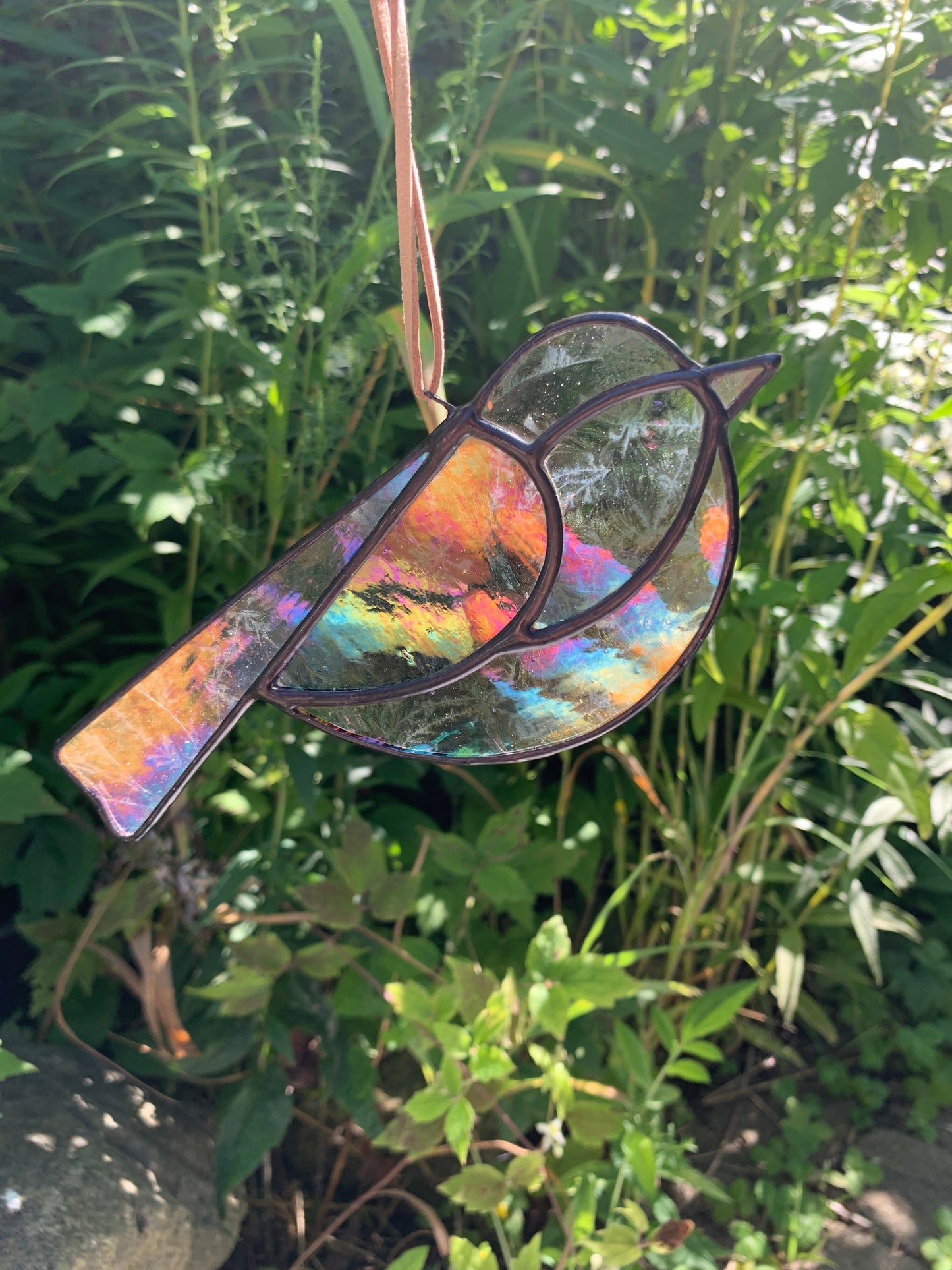 Colorful Bird Friend • Iridescent Etched Clear