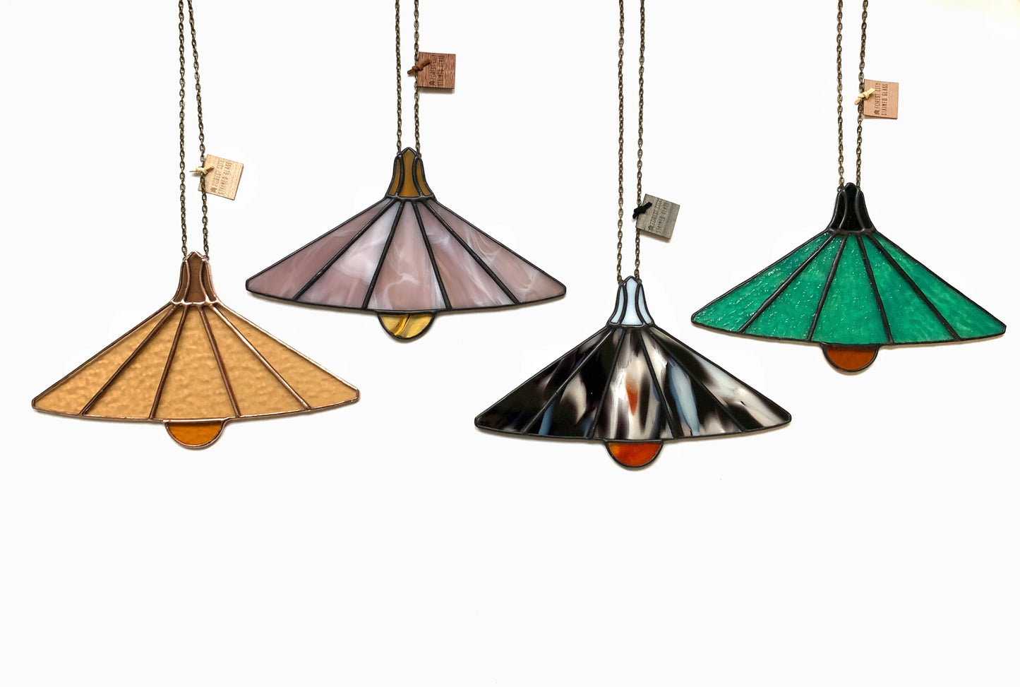 Pendant Light • Black, White, Burnt Orange