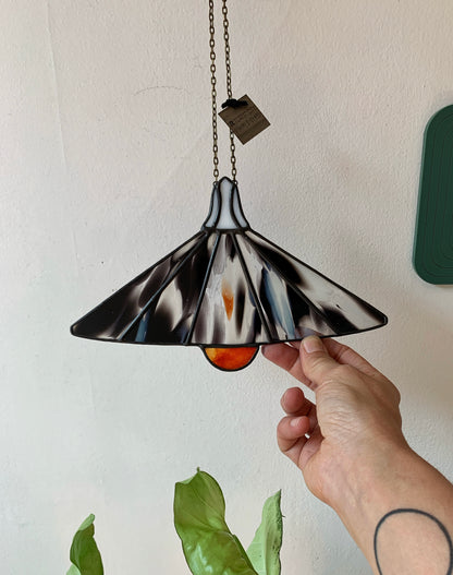 Pendant Light • Black, White, Burnt Orange