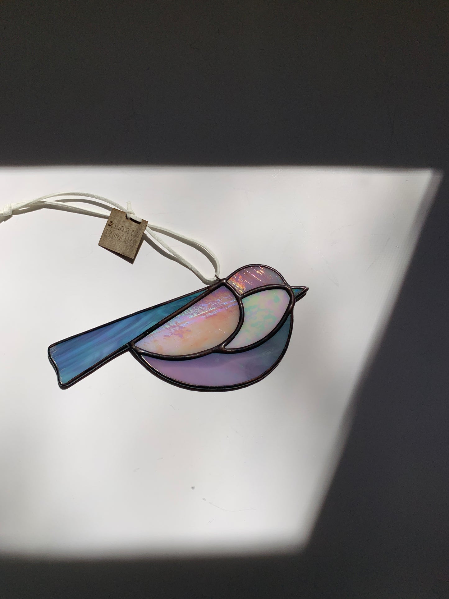 Colorful Bird Friend • Iridescent Grey, Pink, Pearl