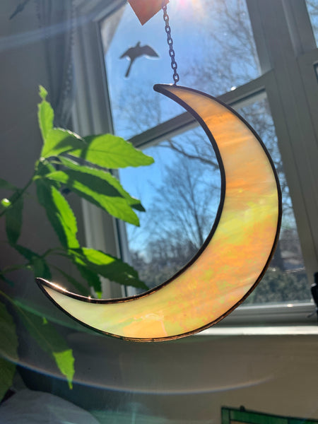 Crescent Moon • Iridescent Amber
