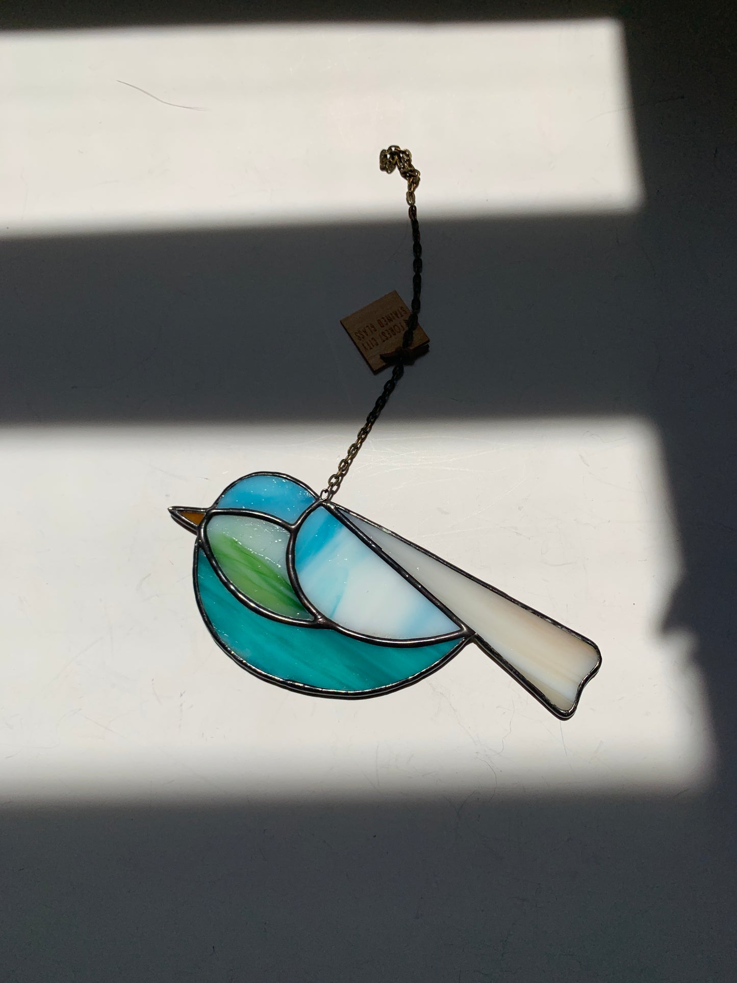 Colorful Bird Friend • Iridescent Blue + Grass Green