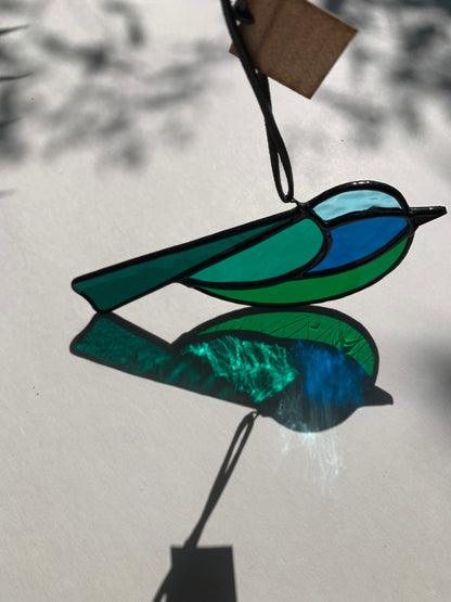 Colorful Bird Friend • Green + Blue