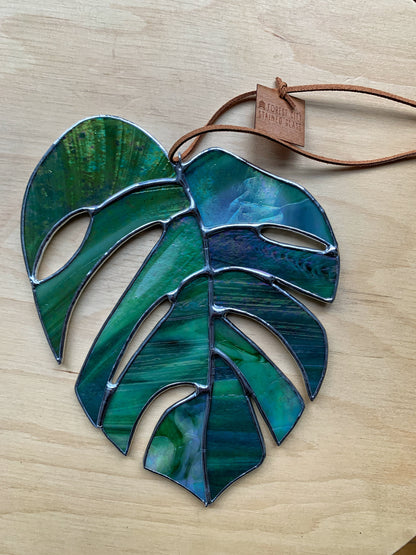 Monstera Leaf  • Iridescent Green