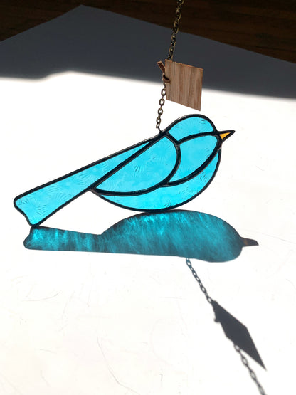 Colorful Bird Friend • Blue Flowers
