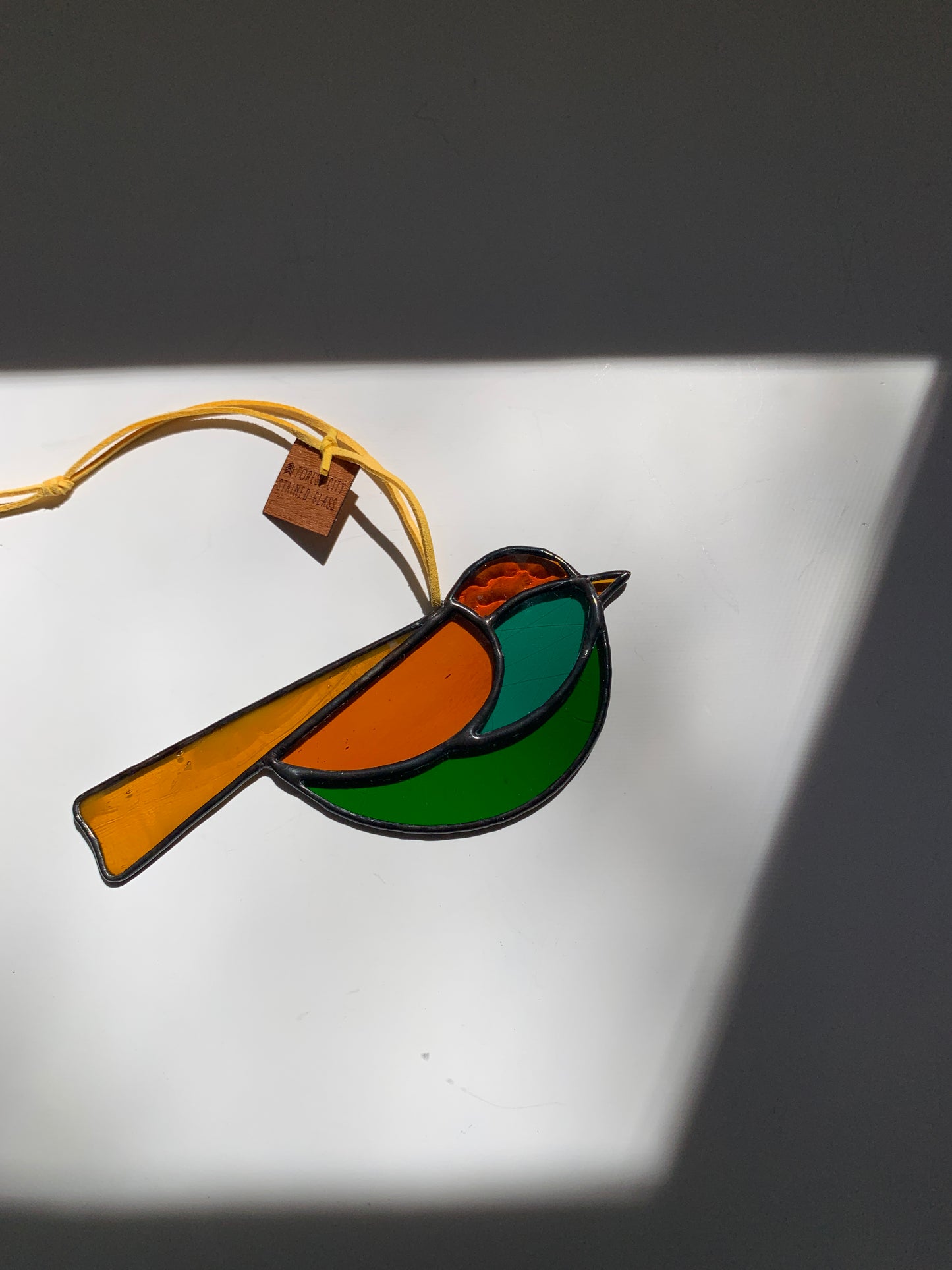 Colorful Bird Friend • Aqua, Amber Orange, Teal, Mustard