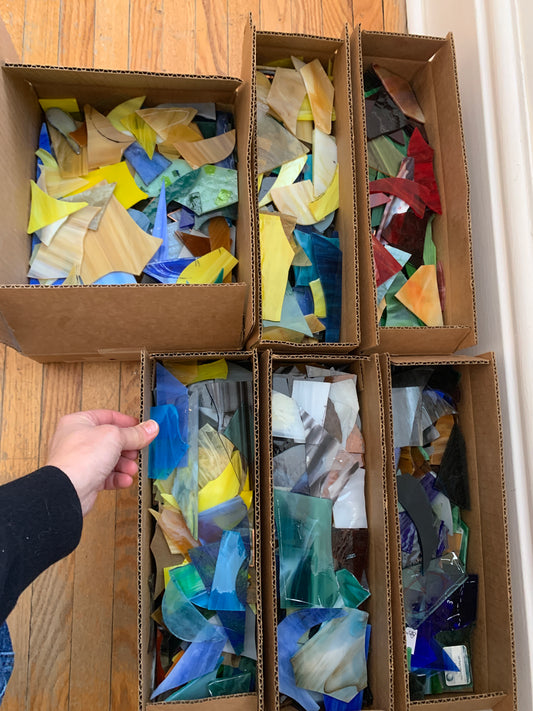 FREE box of sm-med stained glass scraps (LOCALS ONLY)